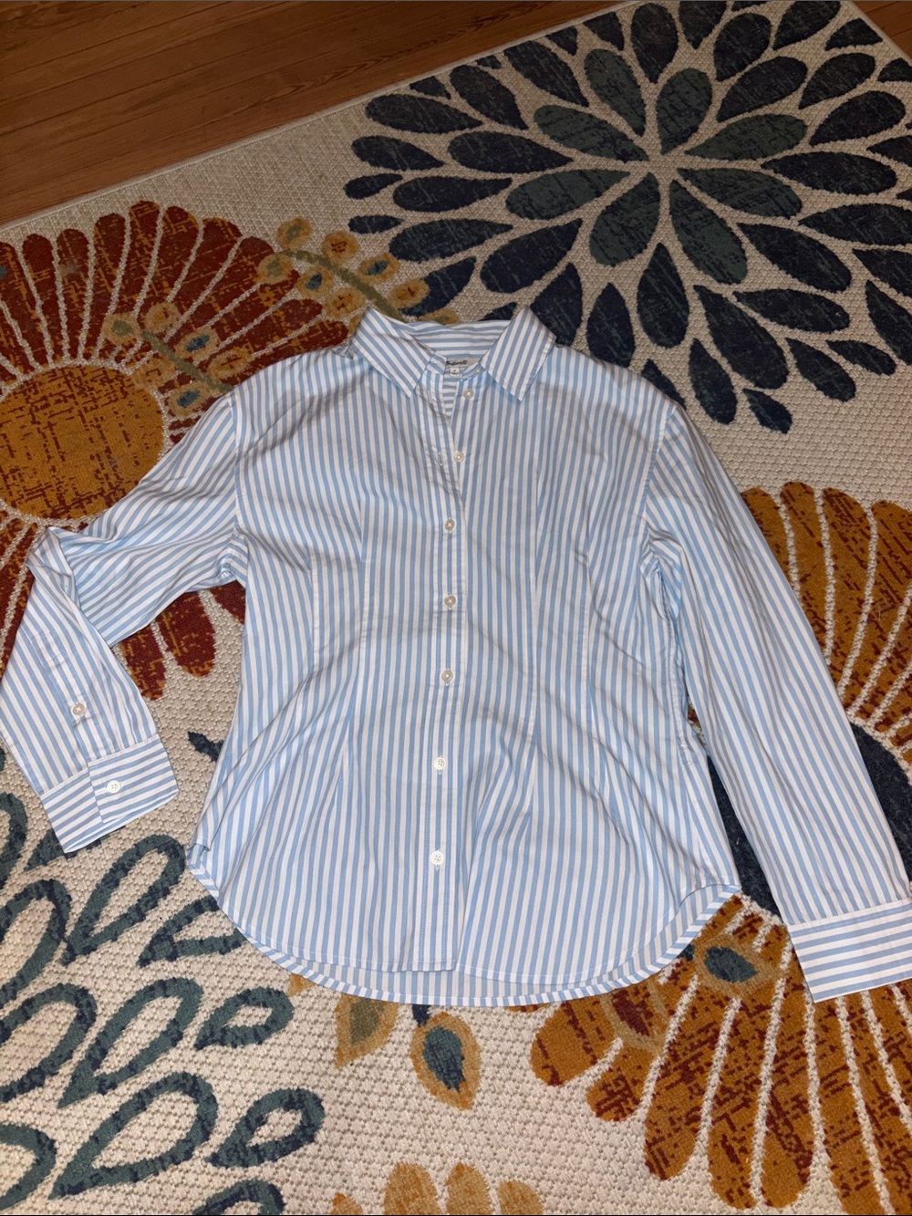 Madewell Darted Long-Sleeve Button-Up Shirt size 8